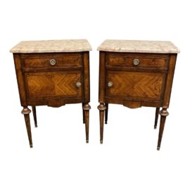 Rose Marble Top Nightstand - a Pair