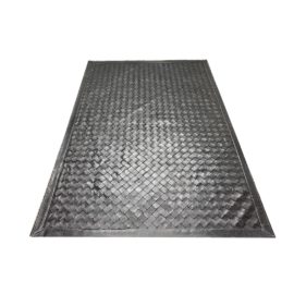 Edelman Black Woven Leather Area Rug - 6′ × 8′10″