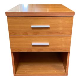 Maple Veneer + Stainless Steel Nightstand