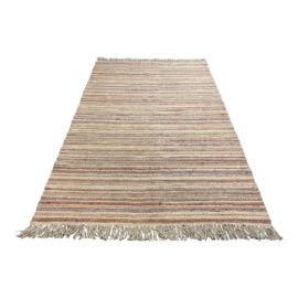 Hand Loomed Stripe Area Rug Neutral Wools - 5′11″ × 9′10″