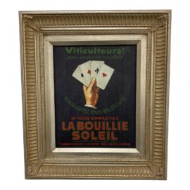 French Poster Canvas Print Framed