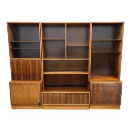 Six Piece Walnut Finish Shelving System