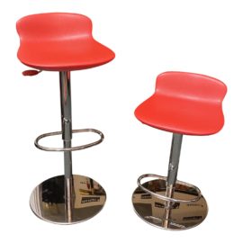 BRF Leo Adjustable Swivel Bar Stools, a Pair. Original Price: $699