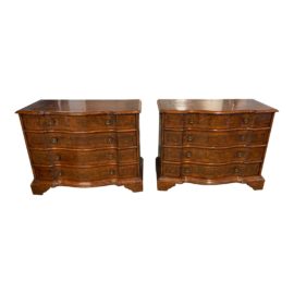 Late 20th Century Custom Design Four Drawer Dressers / Nightstands - a Pair