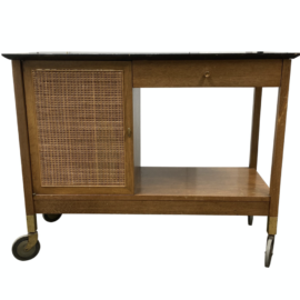 Mid 20th Century Cane Bar Cart