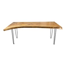 NEW John Skidgel Handcrafted Live Edge Bay Laure Wood + Hair Pin Table