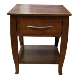 Crate & Barrel Contemporary Dark Cherry Finish Nightstand/Side Table