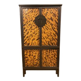 Bamboo + Animal Print Media Armoire