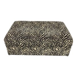 Crate & Barrel Animal Print Storage Ottoman + Castors