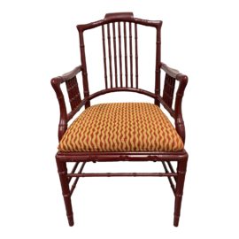 Mid 20th Century Ox Blood Lacquer Chinese Side Chair