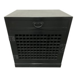 Crate & Barrel Asian Style Black Lacquer Nightstand