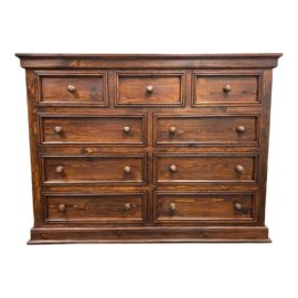 Hand Crafted Pine Nine Drawer Dresser