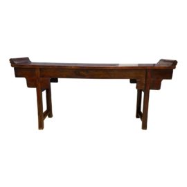 Early 20th Century Altar Console Elm Table