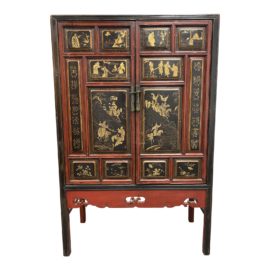 Early 20th Century Asian Distressed Wood Armoire