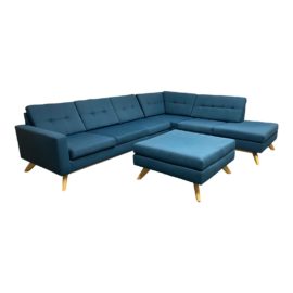 West Elm Modern Two Piece Sectional + Ottoman. Original Price: $5,000