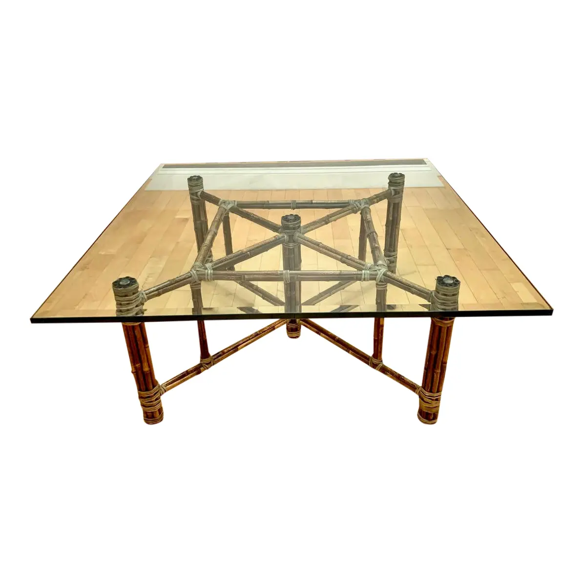 McGuire Target Bamboo Frame Coffee Table