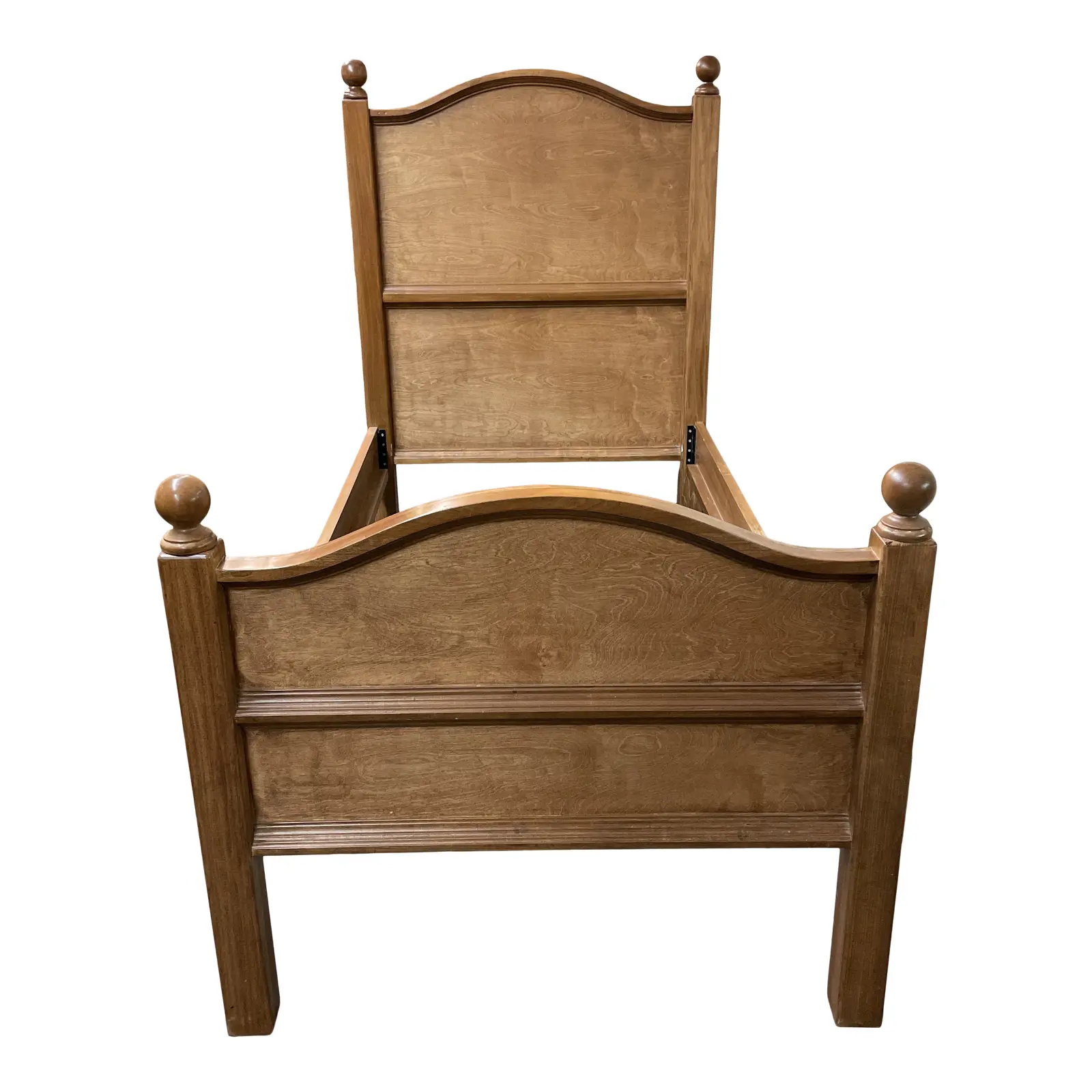 Twin Size Newport Cottages Taupe Finished Solid Baluster Post Bed Frame. Original Price: $2,500