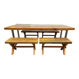 Wooden Duck Custom Reclaimed Wood + Steel Dining Set