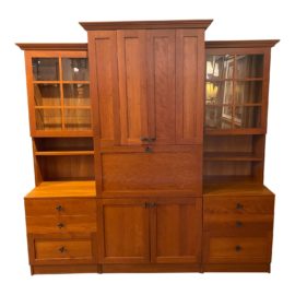 Custom Design Cherry Secretary + Display Cabinet. Original Price: $11,000