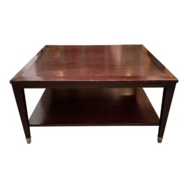 Rosewood Stain + Polished Chrome Cap Coffee Table