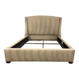 Queen Size Bernhardt Cooper Wingback Upholstered Micro Fiber Bed Frame. Original Price: $3,805