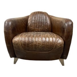 Silk Route Artsome Collection Cameron Brazalian Leather Chair. Original Price: $2,300