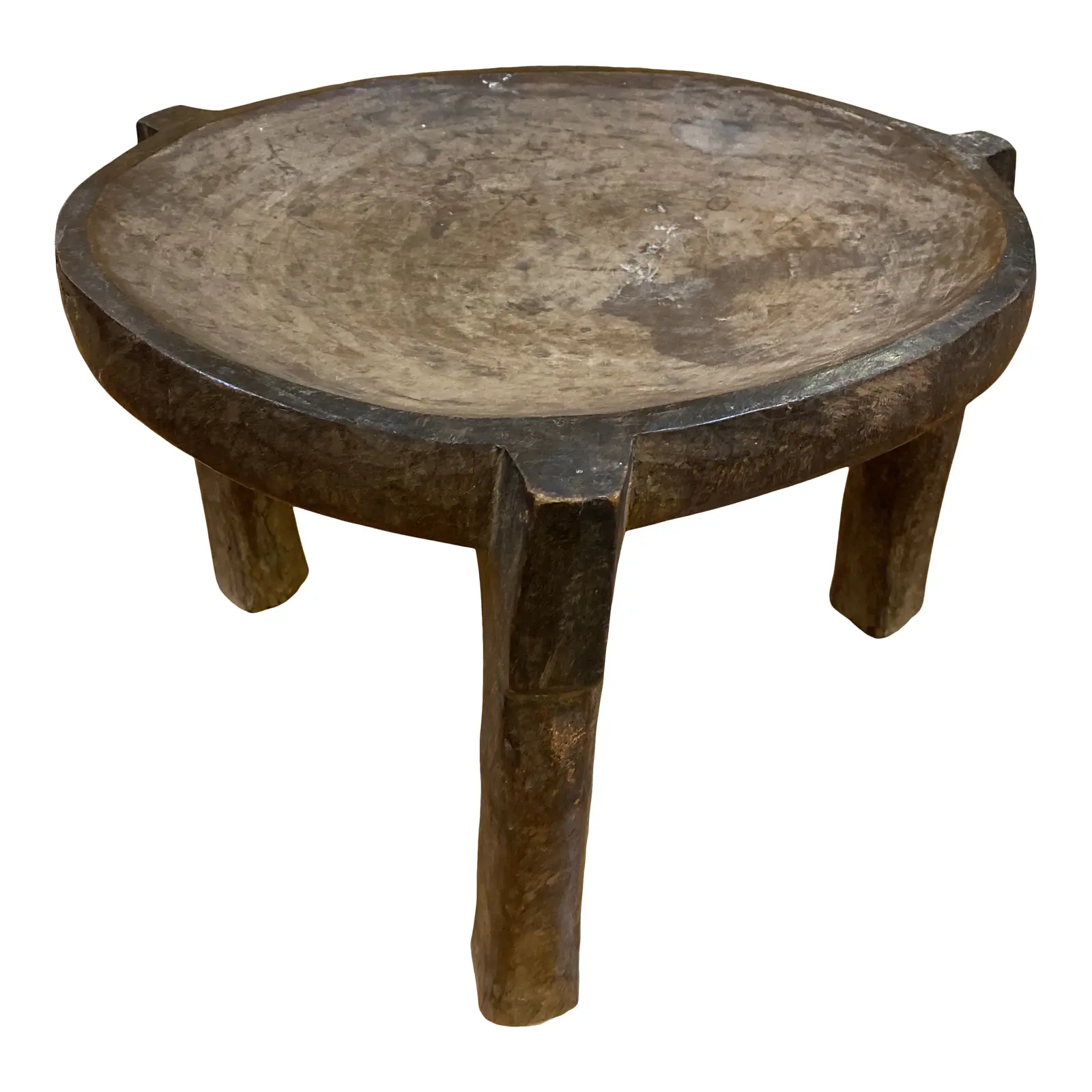 Antique African Solid Wood Carved Stool