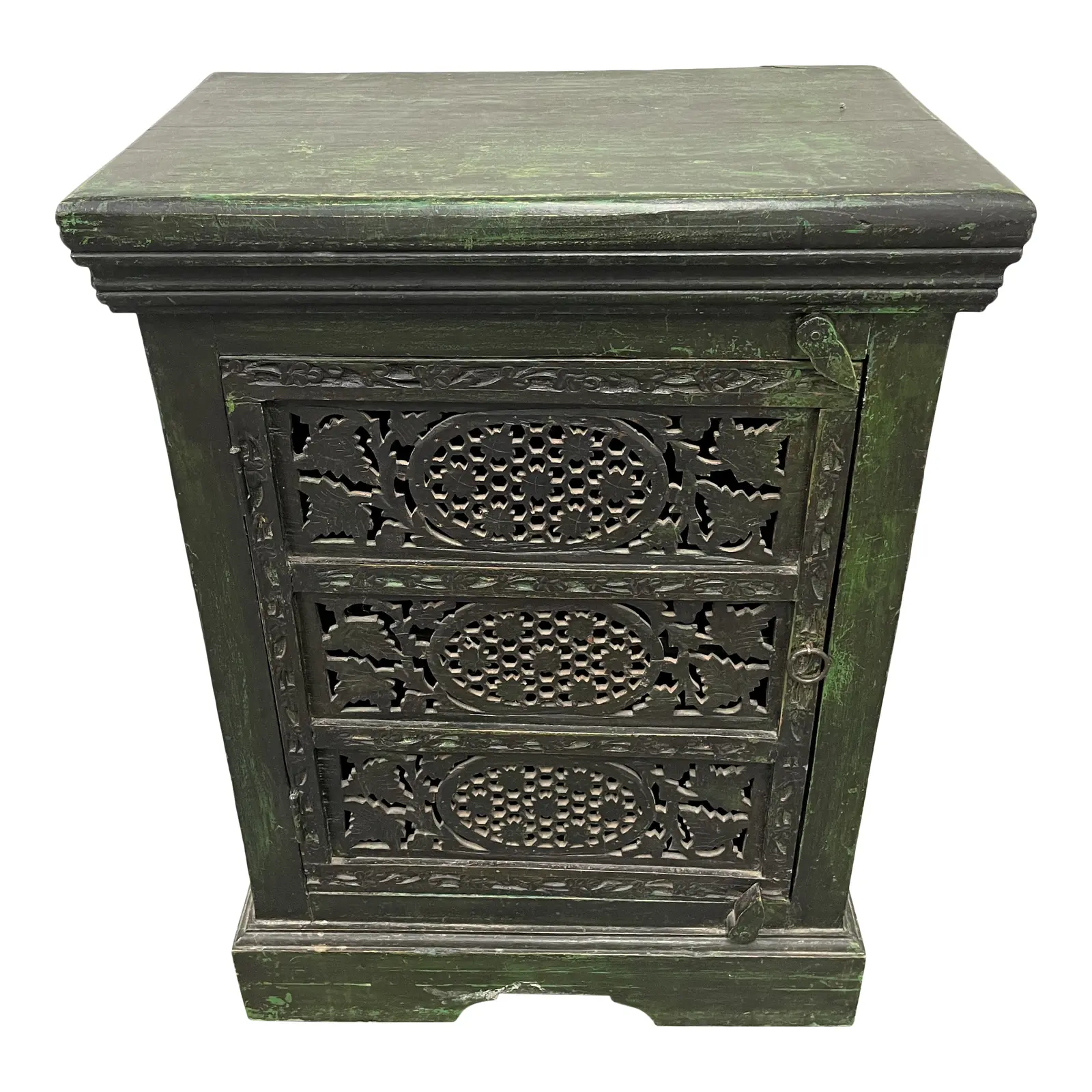 Late 20th Century Indonesian Green Cabinet Nightstand