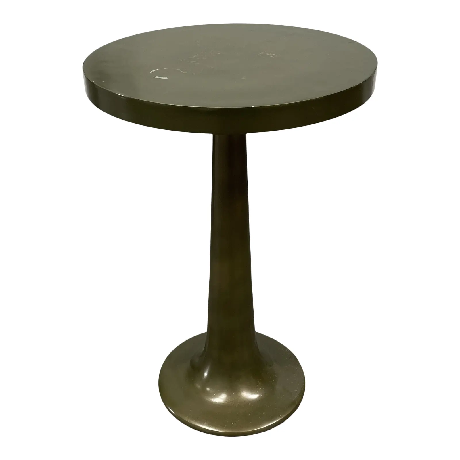 Industrial Pedestal Base Oiled Metal Side Table