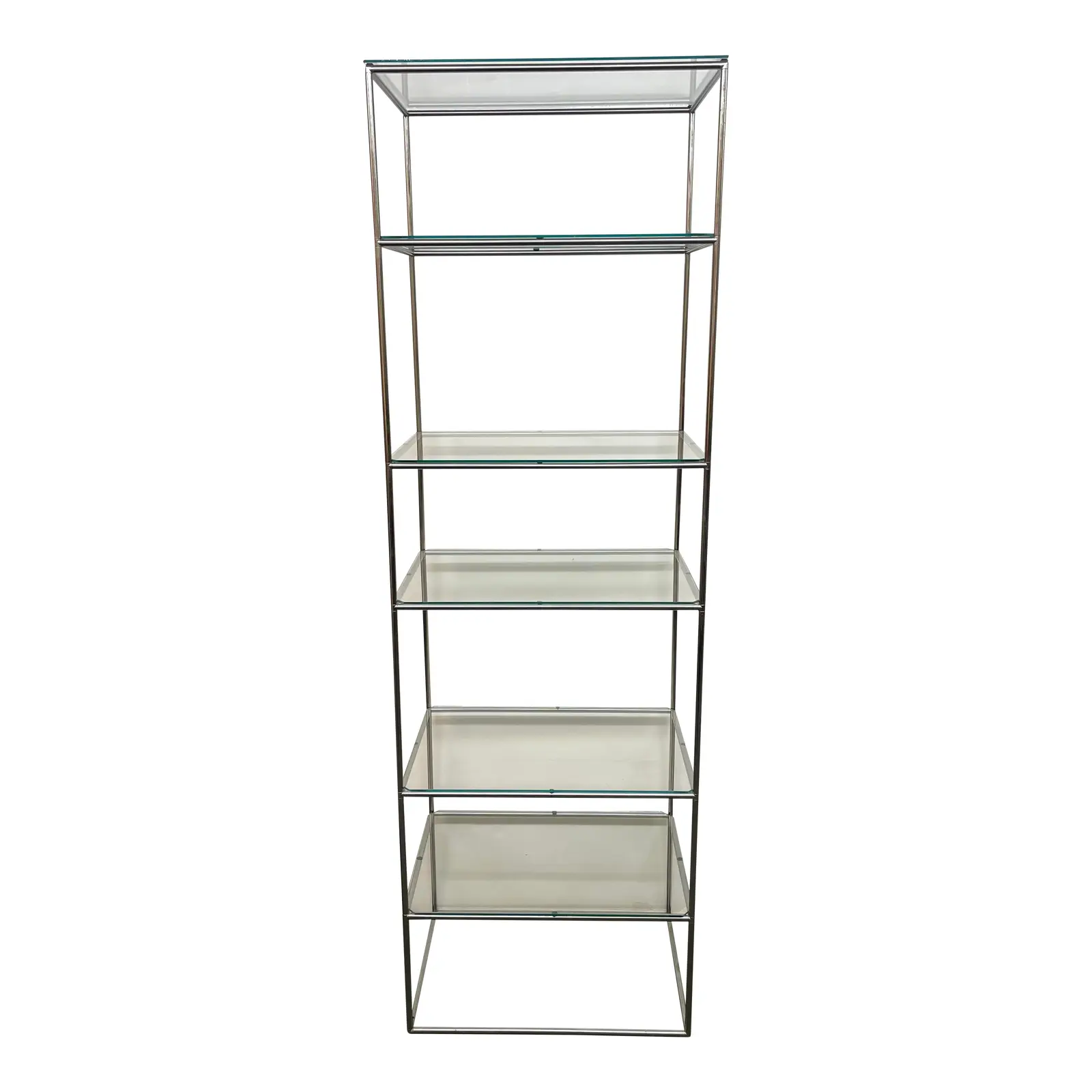 Contemporary Steel + Glass Etagere