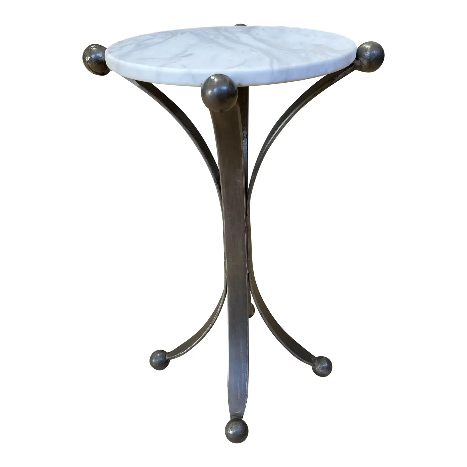 NEW Restoration Hardware Custom Design Jack Marble + Iron Large Side Table. Original Price: $300