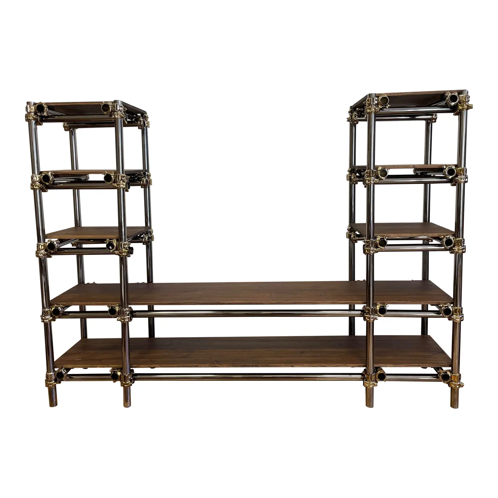 NEW Restoration Hardware Custom Design Industrial Media Scaffolding Shelving