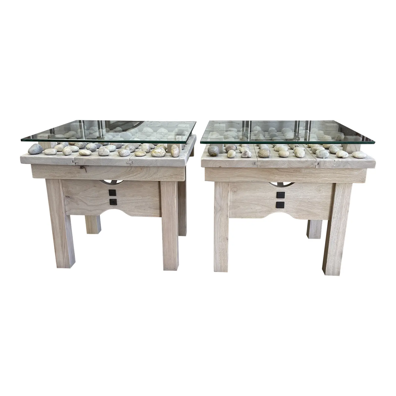 NEW Custom Design Ocean Stone Accent Tables. Original Price: $2,190