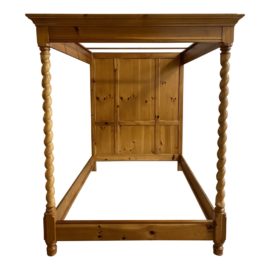 Queen Size Custom Maple + Pine Spindle Canopy Bed Frame