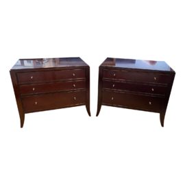 Baker Furniture Barbara Barry Three Drawer Nightstands - a Pair