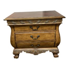 French Provincial Style Three Drawer Nightstand