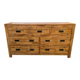 Campaign Style Seven Drawer Dresser