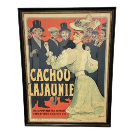 Early 20th Century French Poster Cachou Lajaunie Custom Framed