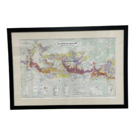 Custom Framed French Map "La Cote De Beaune"