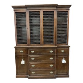 Mid 20th Century Traditional Breakfront Secretary Cabinet