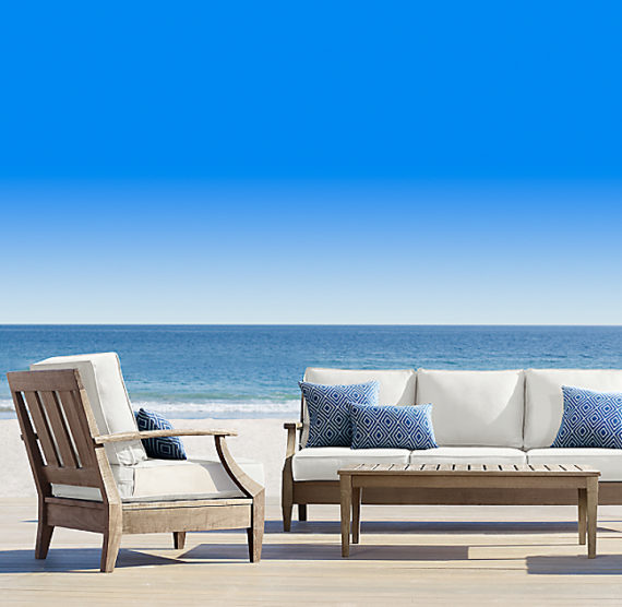 Restoration Hardware Santa Monica Collection Teak Outdoor Lounge Set. Original Price: $3,055 ...