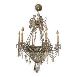 Late 20th-Century Six Light Empire Reproduction Chandelier