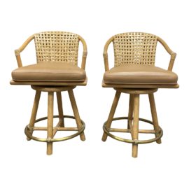 McGuire Furntiure Laura Kirar Passage Swivel Counter Stools, a Pair