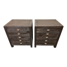 Restoration Hardware Printmaker Nightstands, a Pair. Original Price: $2,995