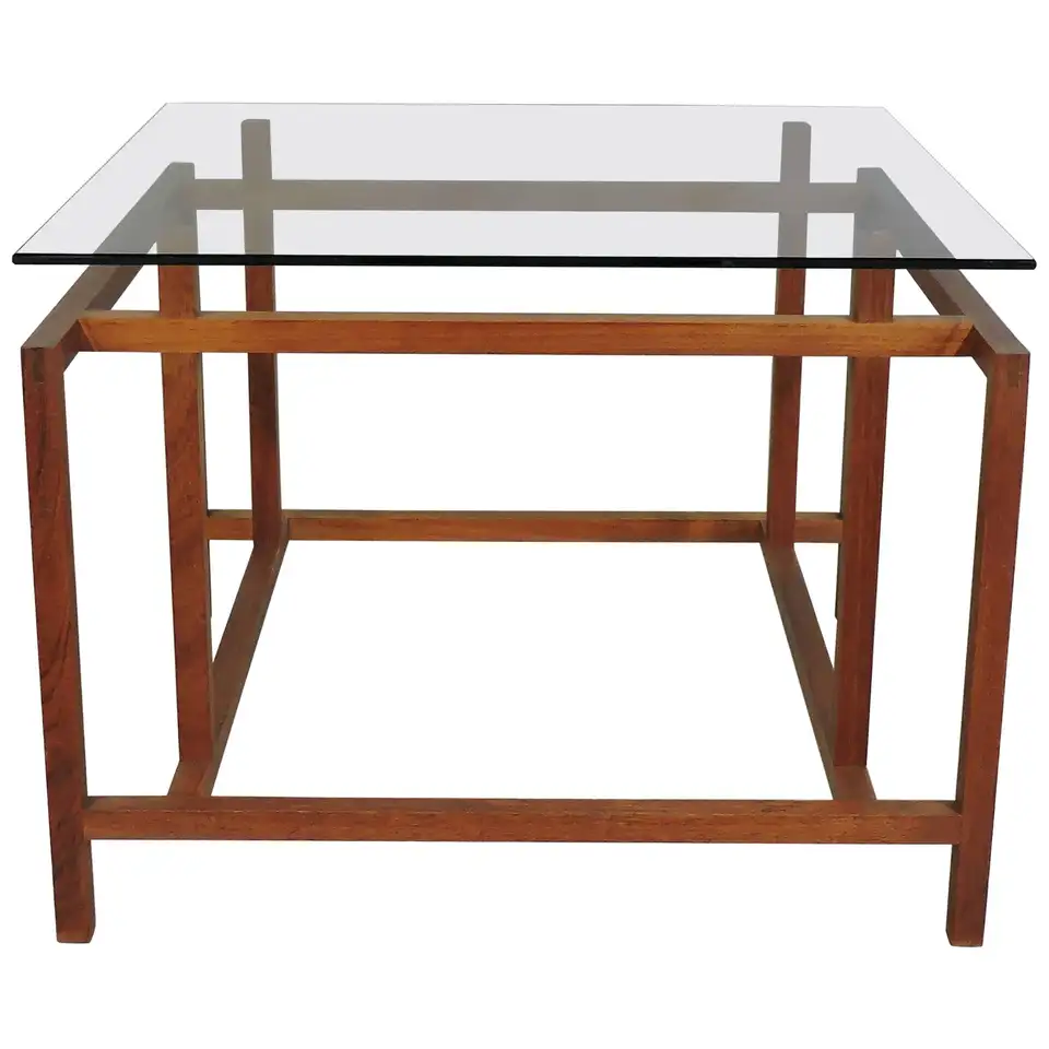 Mid 20th Century Henning Norgaard for Komfort Teak + Glass Side Table