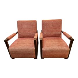Michael Berman Cubist Arm Chairs, a Pair