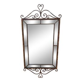 Late 20th-Century Rust Wrought Iron Framed Wall Mirror