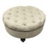 Transitional Beige Tufted Ottoman