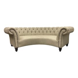 Transitional Curved Chesterfield Sofa