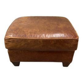 Restoration Hardware Mitchell Gold Distressed Leather Ottoman